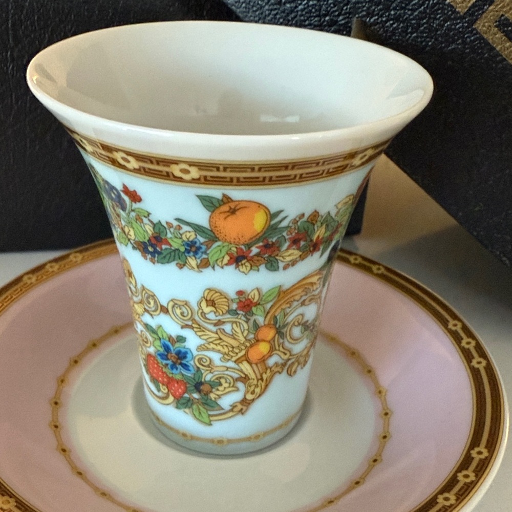 NEW VERSACE Le Jardin Garden Cup and Saucer Rosenthal NIB Butterfly - Picture 6 of 7